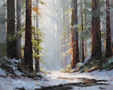Deep Woods Winterscape - Winter Landscape Art Print - 8"x10" Artwork for 11"x14" Frame