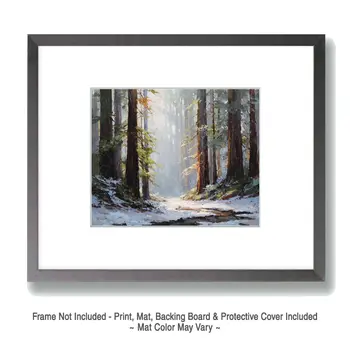 Deep Woods Winterscape - Winter Landscape Art Print - 8"x10" Artwork for 11"x14" Frame