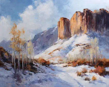 Canyon Winterscape - Winter Landscape Art Print - 8"x10" Artwork for 11"x14" Frame