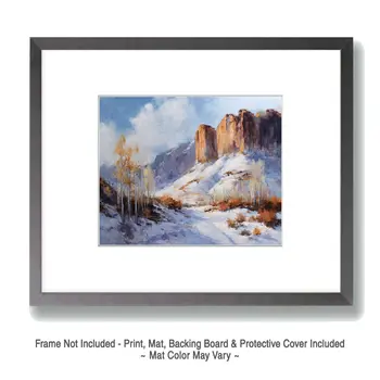 Canyon Winterscape - Winter Landscape Art Print - 8"x10" Artwork for 11"x14" Frame