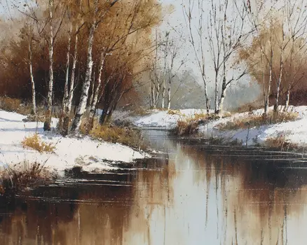 Early Snow Winterscape - Winter Landscape Art Print - 8"x10" Artwork for 11"x14" Frame