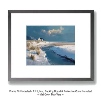 Brutally Cold Day Winterscape - Winter Landscape Art Print - 8"x10" Artwork for 11"x14" Frame