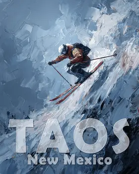 Xtreme Taos - Famous Ski Area Art Print - 8"x10" Artwork for 11"x14" Frame