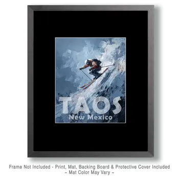Xtreme Taos - Famous Ski Area Art Print - 8"x10" Artwork for 11"x14" Frame