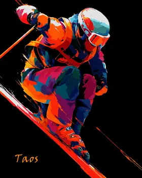 Taos Jump - Famous Ski Area Art Print - 8"x10" Artwork for 11"x14" Frame