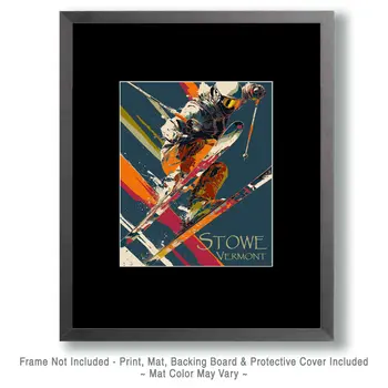 Stowe Vermont Jump - Famous Ski Area Art Print - 8"x10" Artwork for 11"x14" Frame