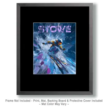 Xtreme Stowe - Famous Ski Area Art Print - 8"x10" Artwork for 11"x14" Frame