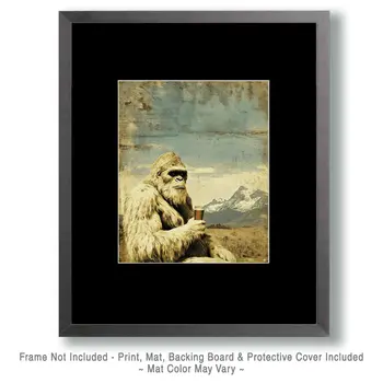 Bigfoot Having a Beer in a Mountain Meadow Art Print - 8"x10" Artwork for 11"x14" Frame