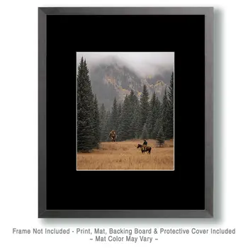 Cowboy Spots Bigfoot Art Print - 8"x10" Artwork for 11"x14" Frame