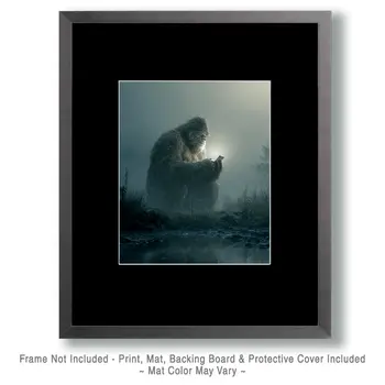 Bigfoot Phone Time Art Print - 8"x10" Artwork for 11"x14" Frame