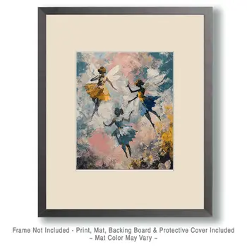 Three Floating Fairies - Magical Fairy Art Print - 8"x10" Artwork for 11"x14" Frame