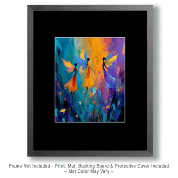 Three Young Fairies - Magical Fairies Art Print - 8"x10" Artwork for 11"x14" Frame