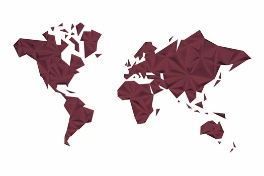 World Map - Solid Color
