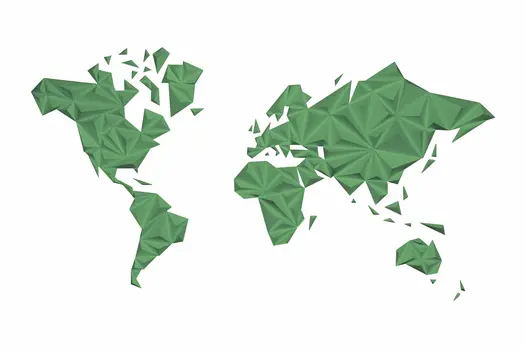 World Map - Solid Color