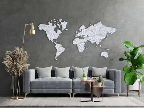 Carte du Monde - Blanche