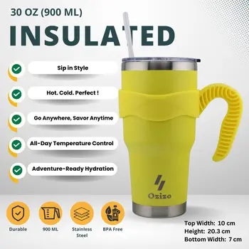 Ozizo M92 30 oz Insulated Tumbler With Straw
