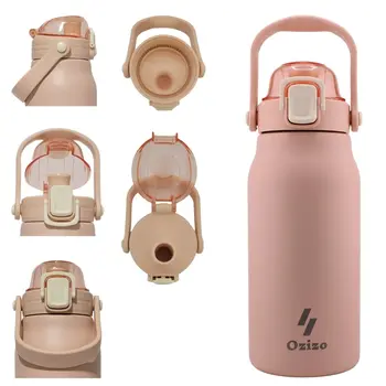 Ozizo M22 44oz Insulated Unique Body Bottle w/ Stainless steel Handle&Lid