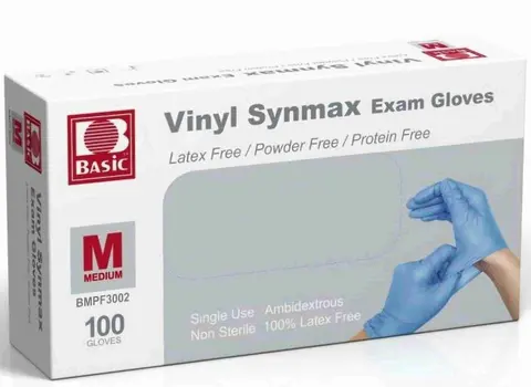 Vinyl SYNMAX Exam Gloves Medium Blue