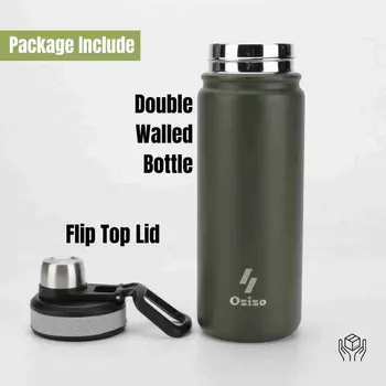Ozizo M59 22oz 650 ml Sport Insulated Bottle with Rotating Lid and Handle