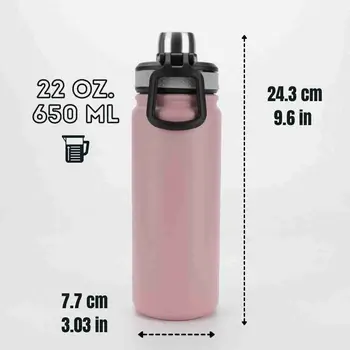 Ozizo Shaker Bottle M60, Insulated Stainless Steel Protein Shaker Bottle 22 oz, Insulated Shaker with Filter, Flip Top Cap and Wire Whisk Ball Spring Mixer