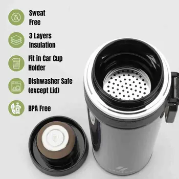Ozizo M90 18oz 520 ml Elite Insulated Vacuum Flask w/ Cup Mouth & Filter