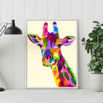 Giraffe geometric rainbow animal print