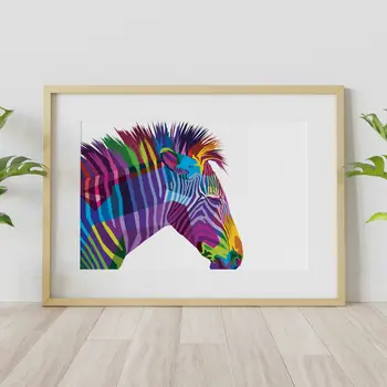 Zebra geometric rainbow animal print