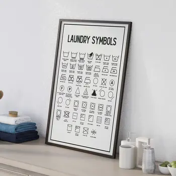 Laundry symbols kitchen, utility room print