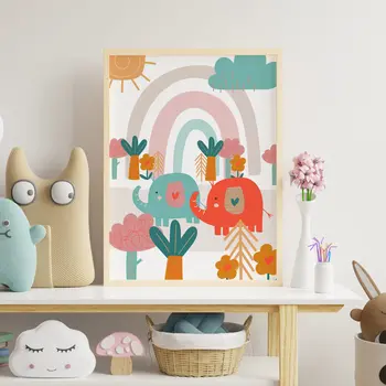 Elephants child's bedroom, nursery print