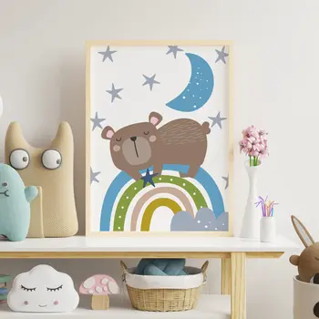 Sleeping bear child's bedroom, nursery print