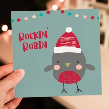 Rockin' Robin Christmas card