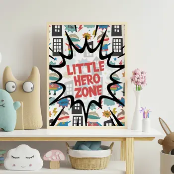 Little hero zone nursery, child's bedroom print