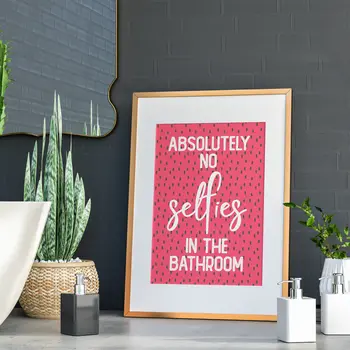 Absolutely no selfies in the bathroom print