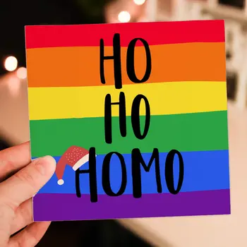 Ho Ho Homo LGBTQ+ gay Christmas card