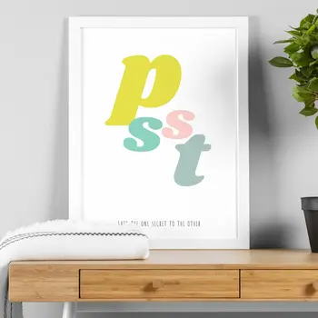 Psst said the one secret to the other nursery typography print