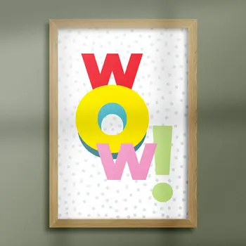 Wow typography print