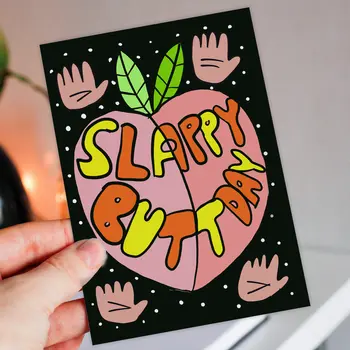 Funny, cheeky birthday card for husband, wife, boyfriend, girlfriend: Slappy Butt Day