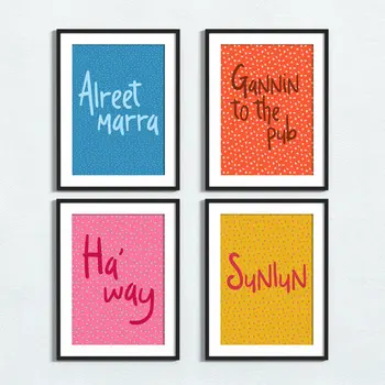 Sunderland Mackem dialect and sayings prints