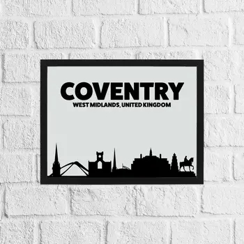 Black and grey Coventry skyline print
