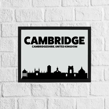 Black and grey Cambridge skyline print