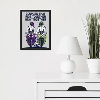 Couples that ride together motorbikes print