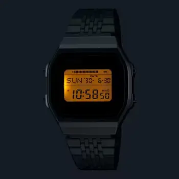 CASIO VINTAGE Mod. BLUETOOTH® SMARTPHONE LINK - BLACK - built-in accelerometer senses body movements + steps counter - ALL BLACK