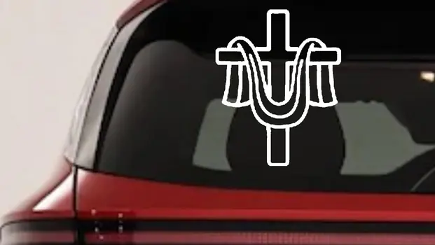 Christian Cross Draped Cloth Car Truck Window Vinyl Decal Sticker