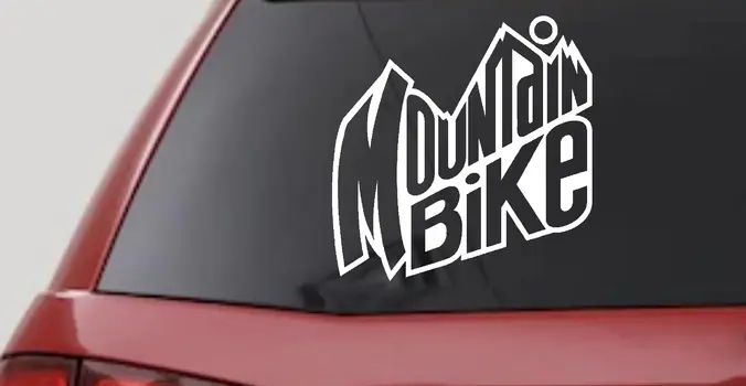 Mountain Bike Decal for Car Truck Window - Vinyl Sticker Adventure