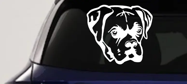 Boxer Bulldog Dog Car Truck Window Vinyl Decal Sticker
