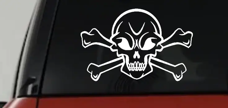 Skull Cross Bones Decal Sticker for Car Truck Window Vinyl