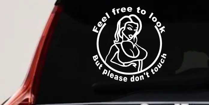Look But Dont Touch Girl Car Truck Window Vinyl Decal Sticker