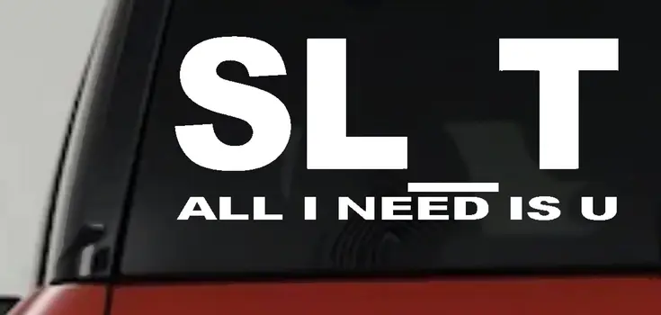 Funny All I Need Is U Decal for Car Truck Window - Slut Sticker