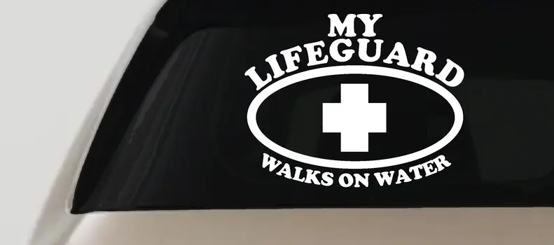 My Lifeguard Walks On Water Christian Car Truck Window Vinyl Decal Sticker