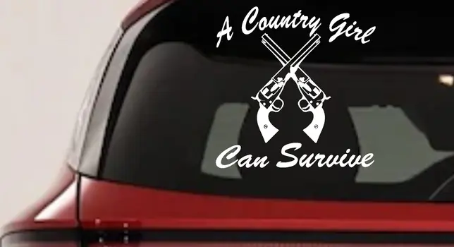 Country Girl Can Survival Pistols Guns Car Truck Window Decal Sticker